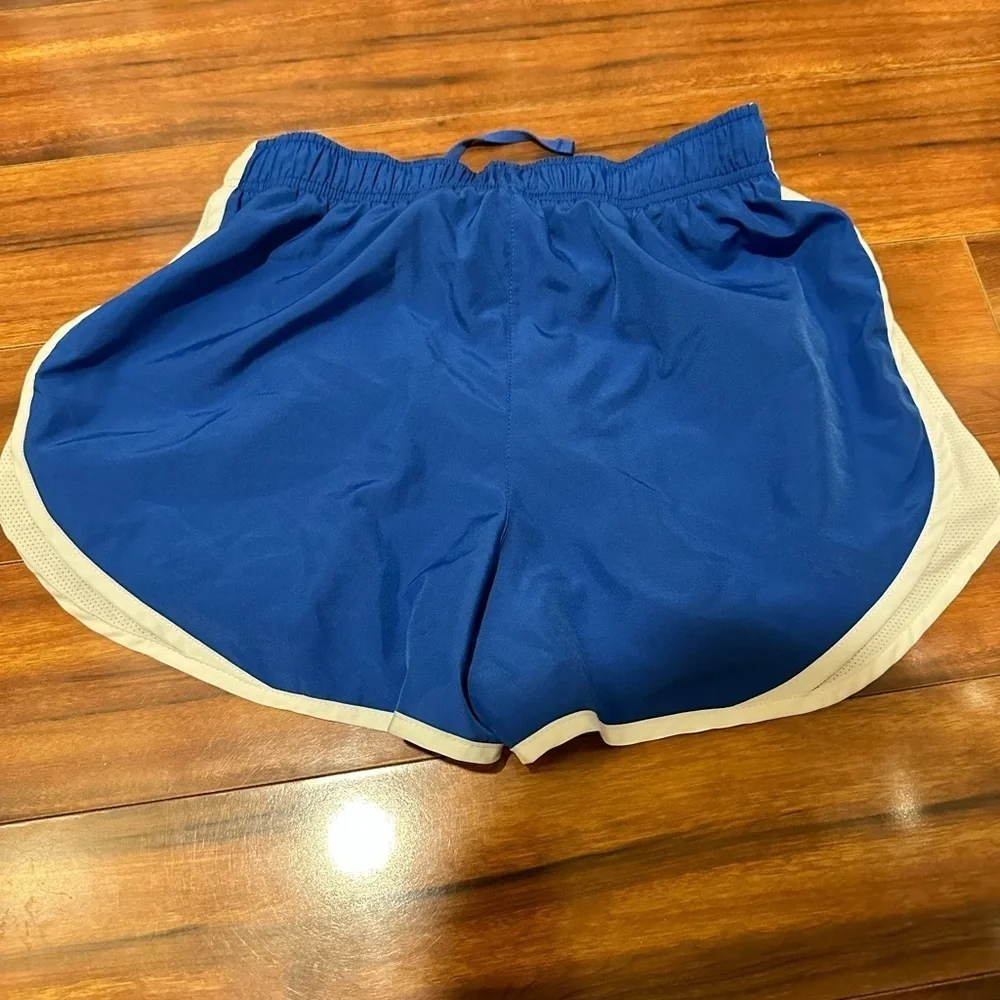 NIKE BLUE AND WHITE DRI FIT RUNNING SHORTS